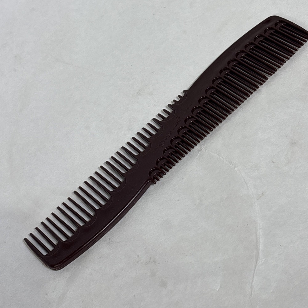 Vintage Tupperware Teasing Comb Double Sided 8" Long Dark Brownish Red 1543 13